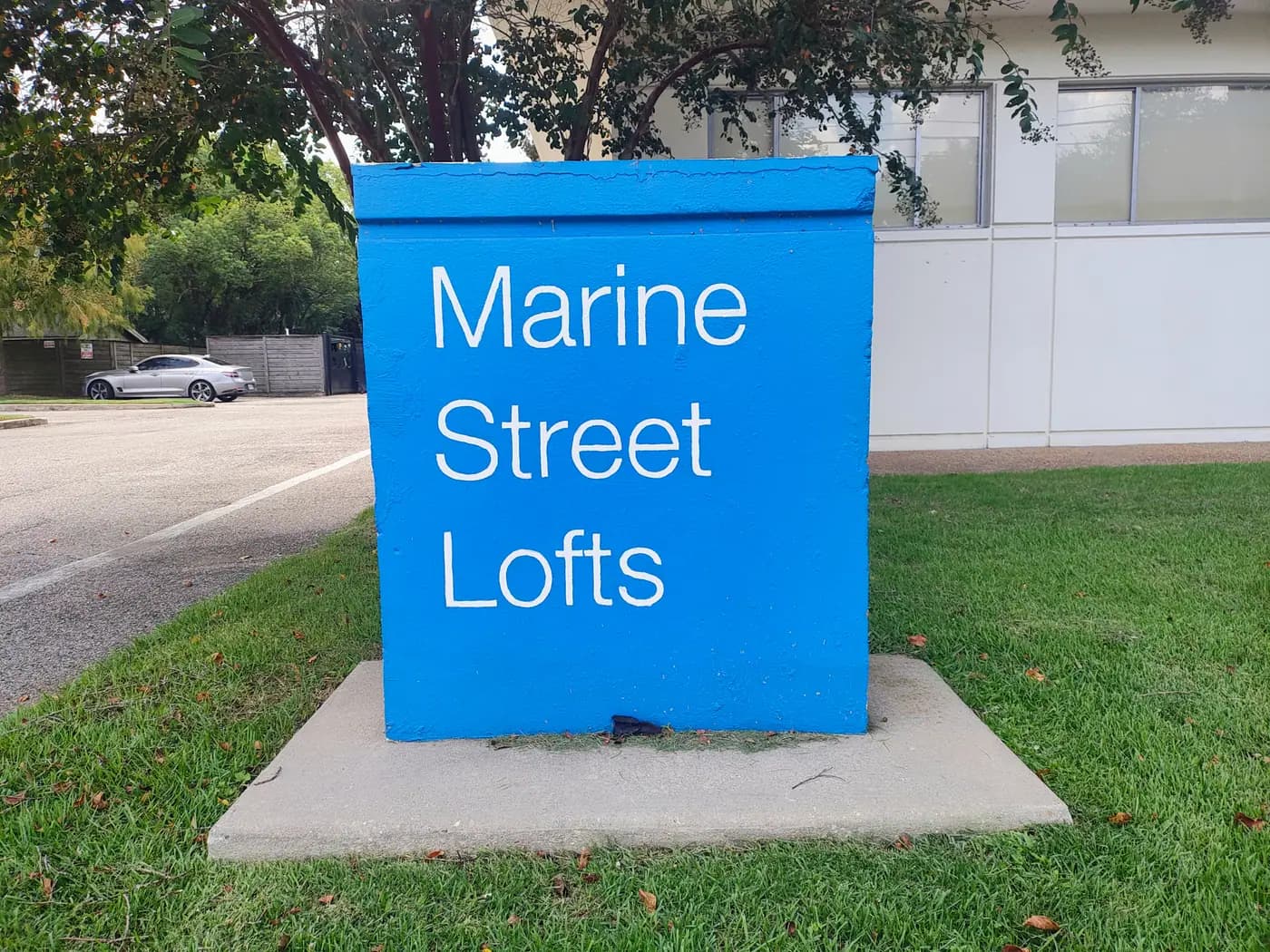 Marine Street Lofts entrance sign