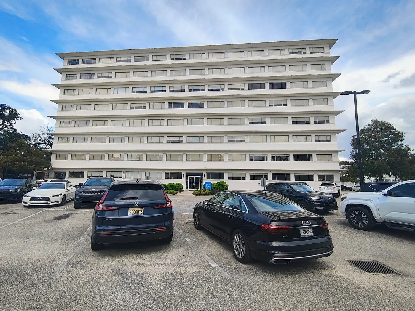 The eight-story Marine Street Lofts building in downtown Mobile