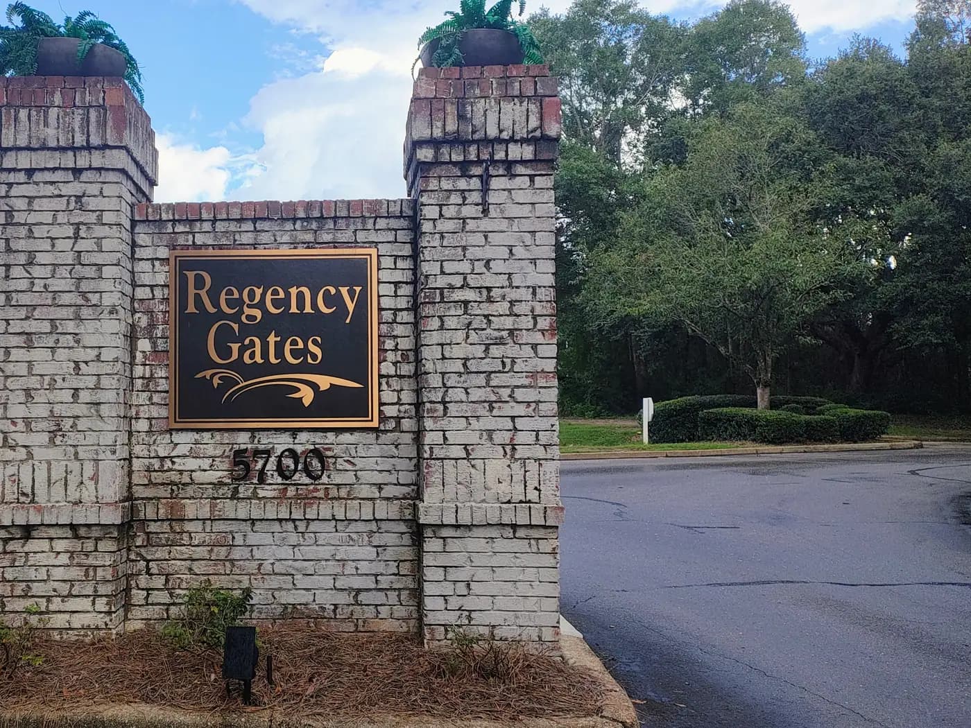 Regency Gates entrance sign at 5700 Grelot Road