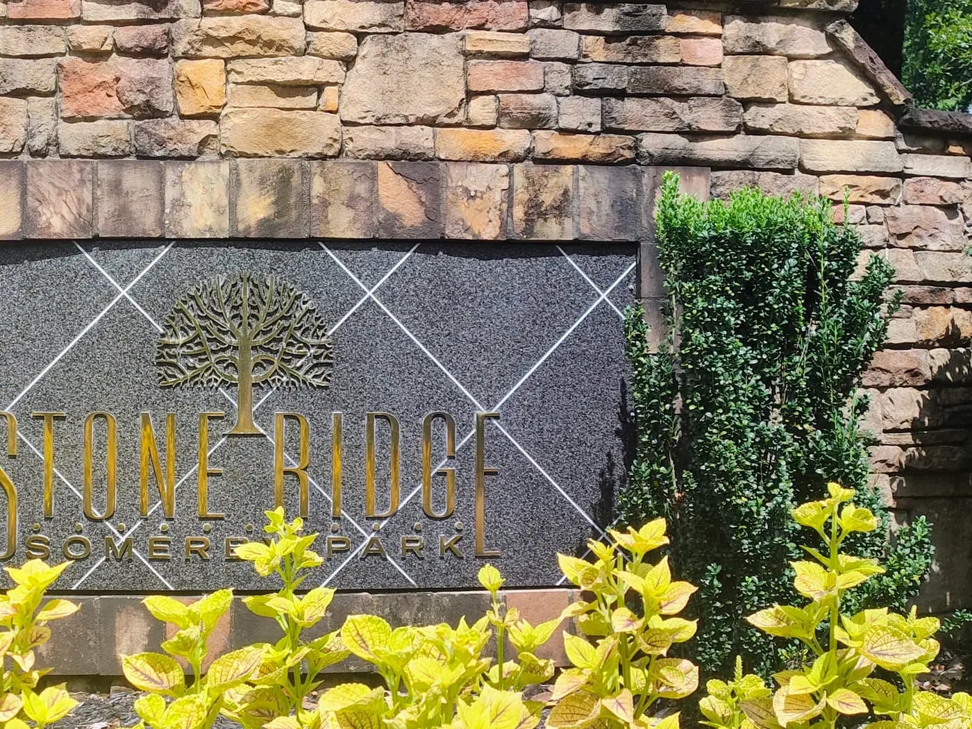 Stone Ridge at Somerby Park entrance sign